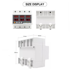 CAFF Relay Protector 3-Phase 4-Wire 100A VA Monitor 380V (L-L) Display
